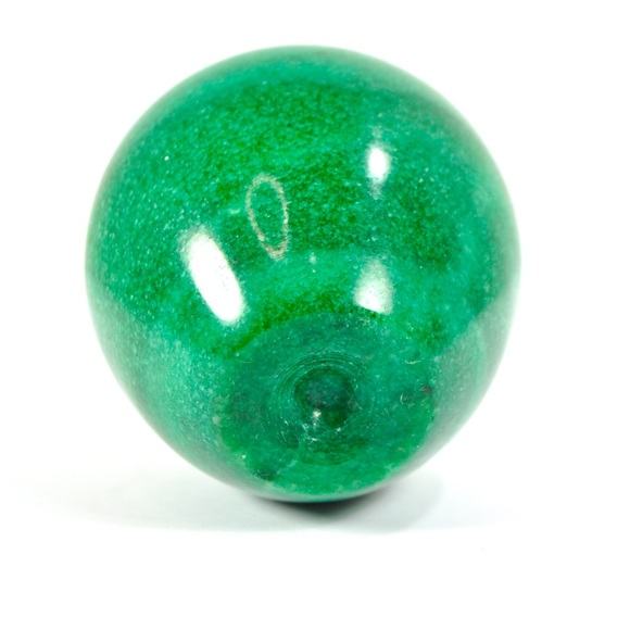 Vintage Midcentury Marble Green Apple Paperweight With Brass Stem - Picture 4 of 8